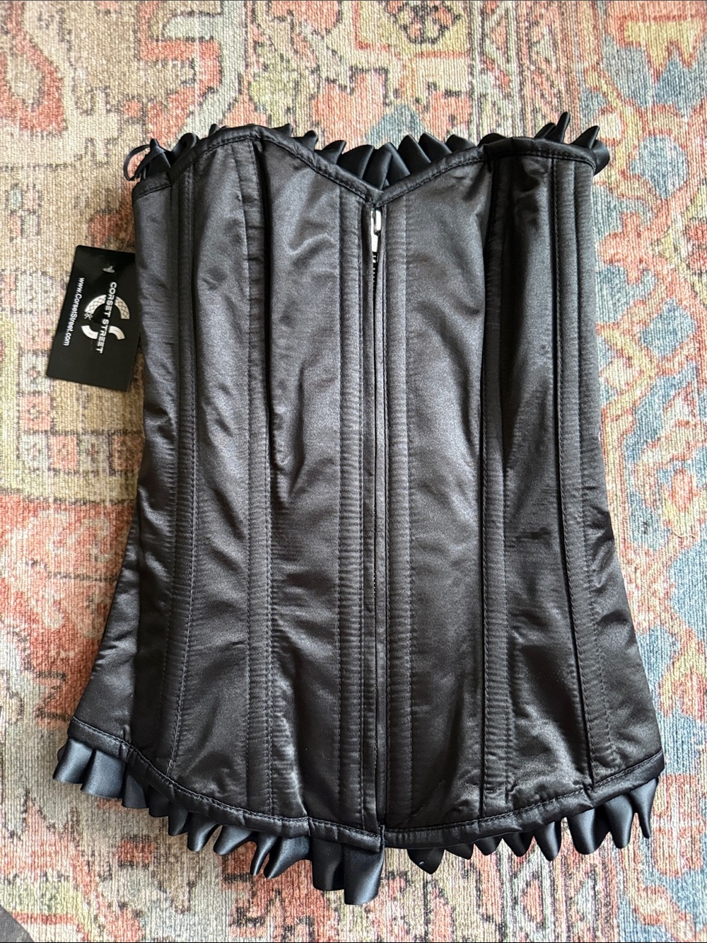 Black Satin Corset Top With Tulle Skirt